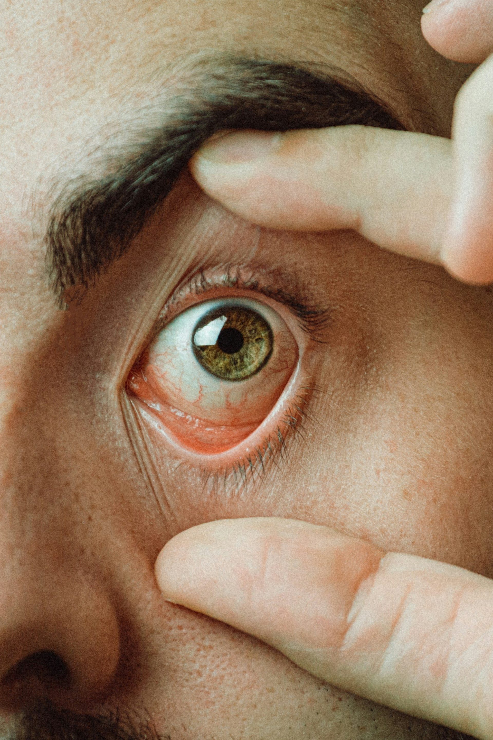 œil d'homme aux yeux marron